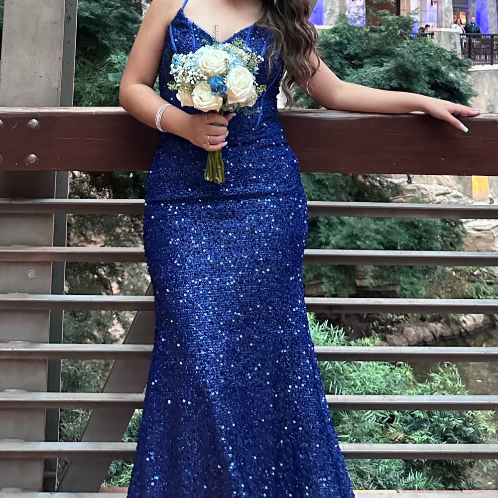 royal blue prom dress
